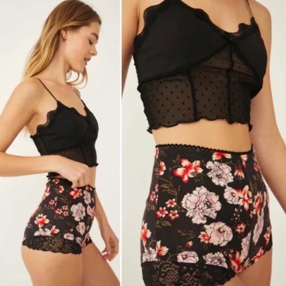 NWOT Free People Oh La La Booty Set Black Combo (Size M) - Picture 2 of 9